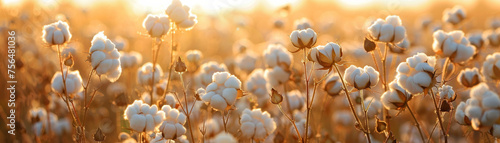 Cotton buds in the field. Farmland Generative AI