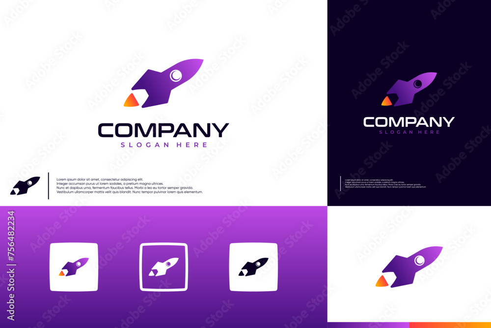 rocket logo , space , launch , logo design template. rocket logo , space , launch , logo design template.