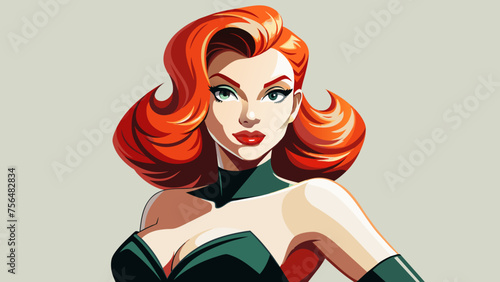 A beautiful lady with blonde hair and a beautiful dress.cartoon, playful, attractive, legs, simple white background.Fatal blonde: a photo of a beauty in a bright dress.Cartoon beauty: A playful blonde