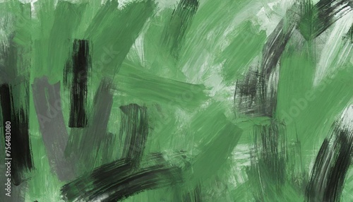 green painted textured abstract background with brush strokes in gray and black shades