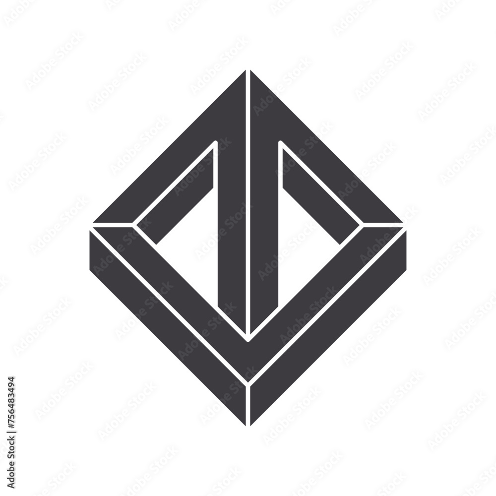 Impossible shape icon isolated on white background. Vector illustration. Impossible shape icon isolated on white background. Vector illustration.