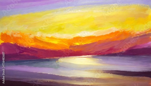 abstract sunrise textured oil painting background