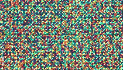 abstract background consisting of small multicolored pixels and square