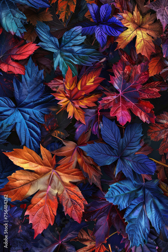 Colorful leaves and foliage for background