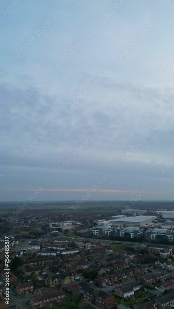 High Angle View of Hatfield City of England United Kingdom During Night High Angle View of Hatfield City of England United Kingdom During Night