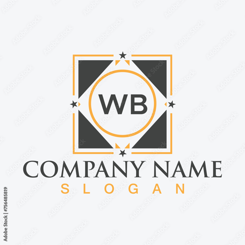Creative letter WB monogram for business logo design template Creative letter WB monogram for business logo design template
