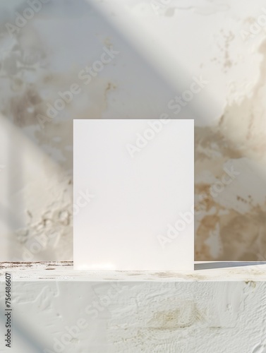 A basic card mockup template that stands on the wall photo
