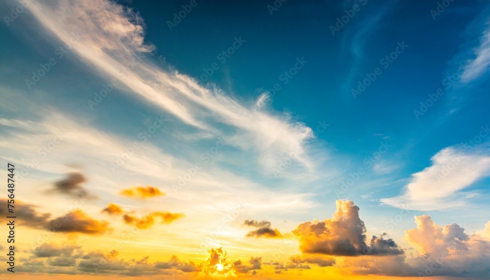 sky and clouds with smooth and blurry colorful background