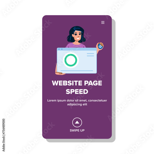 optimize website page speed vector. isometric site, load analytics, web performance optimize website page speed web flat cartoon illustration