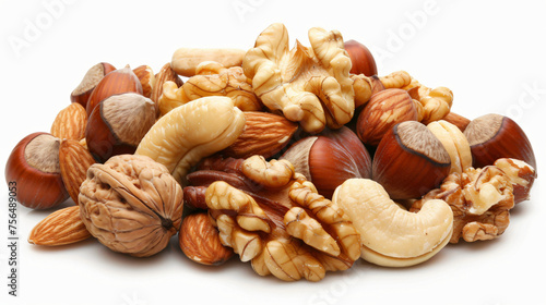 Mixed nuts isolated on white