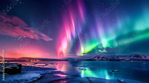 The Northern Lights, or Aurora Borealis, are captivating displays of colorful lights in the polar skies, caused by solar particles interacting with Earth's atmosphere.