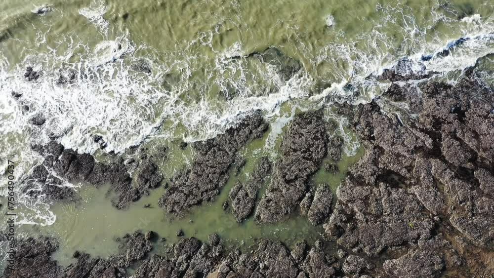 Beautiful ocean landscape, shot from a drone on a rock, ocean in 4K. Beautiful ocean landscape, shot from a drone on a rock, ocean in 4K.
