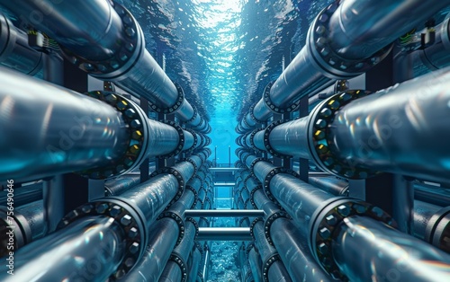 An innovative desalination plant providing clean energy and water to the underwater community.