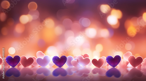Valentine's Day background with hearts, heart background bokeh