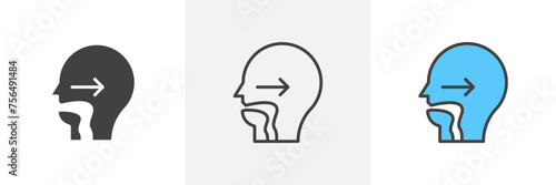 Swallowing Reflex Isolated Line Icon Style Design. Simple Vector Illustration