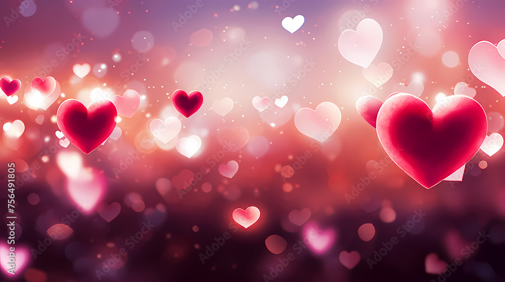Valentine's Day background with hearts, heart background bokeh Valentine's Day background with hearts, heart background bokeh