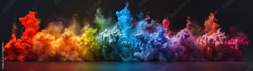 Rainbow colored smoke, abstract background banner. Rainbow colored smoke, abstract background banner.