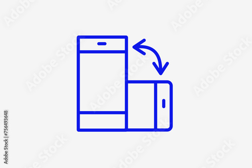 phone position illustration in line style design. Vector illustration.