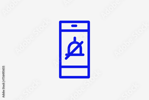 turning off notifications illustration in line style design. Vector illustration.