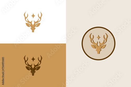 Deer logo icon designs vector
