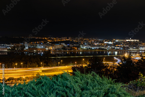 night view of the city Coimbra Protugal