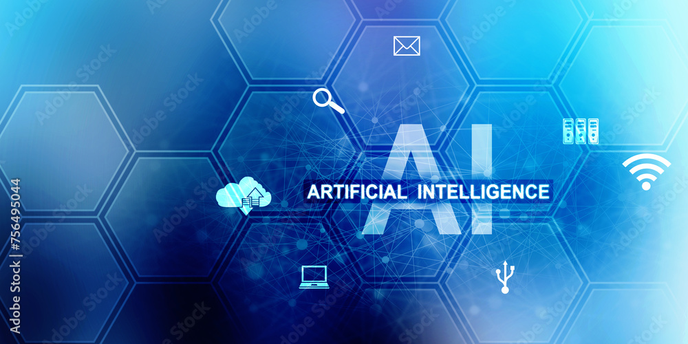 2d rendering Artificial Intelligence (AI) concept 2d rendering Artificial Intelligence (AI) concept