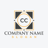 CC Letter Logo Design with Square shape design