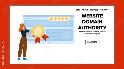 web website domain authority vector. browser site, dns www, url name web website domain authority web flat cartoon illustration