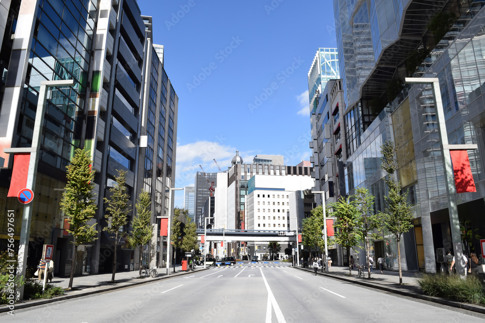Cityscape of Ginza, Tokyo, Japan