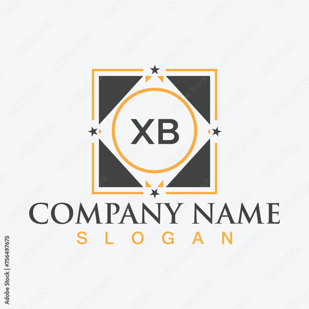 Creative square XB letter logo design Creative square XB letter logo design