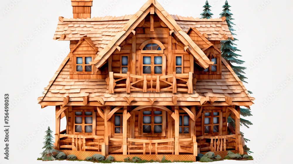3 d rendering of a cozy house isolated on a white background 3 d rendering of a cozy house isolated on a white background