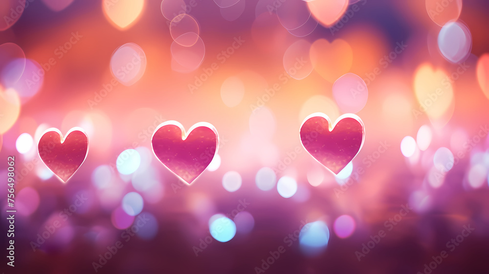 Blurred heart background, vibrant and romantic Blurred heart background, vibrant and romantic