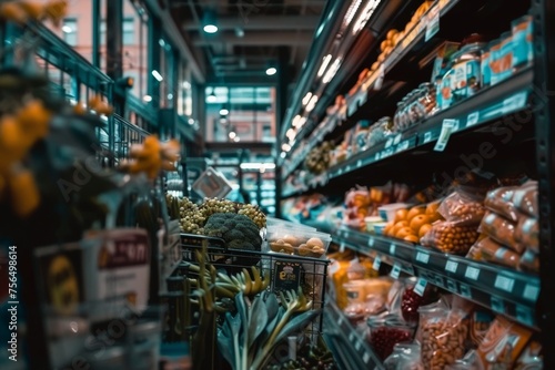 A picturesque view of a grocery aisle highlighting a variety of fresh appealing choices