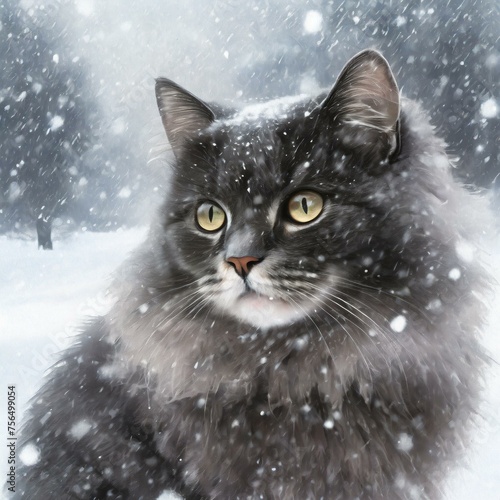cat in snow © Jonghwan Jung