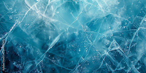  natural blue ice texture of surface of frozen. Nature abstract pattern of white cracks ice. Winter seasonal background,ice skating surface, flat lay, ice texture background	
 photo