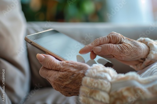 Depicting the potential risks and ethical considerations associated with technology use in the elderly population photo