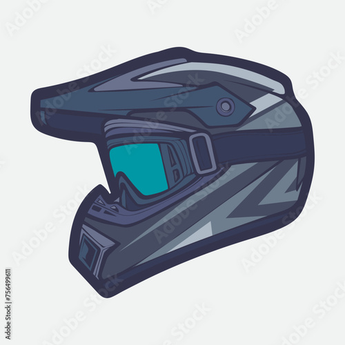 Helmet Motorcycle Cartoon Vector Icon, Cartoon Vector Icon Concept Flat Design. Draw Cartoon Vector Icon Illustration Helmet Motorcycle In Flat Style. Icon Cartoon Vector Helmet Motorcycle Side View