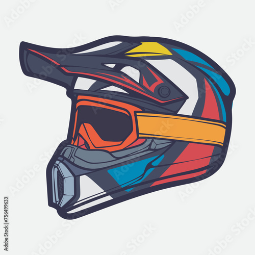 Helmet Motorcycle Cartoon Vector Icon, Cartoon Vector Icon Concept Flat Design. Draw Cartoon Vector Icon Illustration Helmet Motorcycle In Flat Style. Icon Cartoon Vector Helmet Motorcycle Side View
