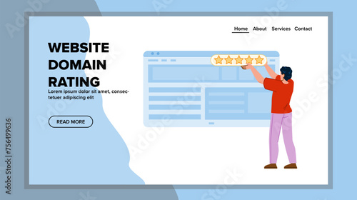 browser website domain rating vector. site dns, www url, name world browser website domain rating web flat cartoon illustration