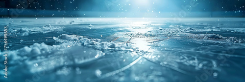  natural blue ice texture of surface of frozen. Nature abstract pattern of white cracks ice. Winter seasonal background,ice skating surface, flat lay, ice texture background	
