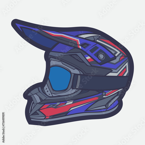 Helmet Motorcycle Cartoon Vector Icon, Cartoon Vector Icon Concept Flat Design. Draw Cartoon Vector Icon Illustration Helmet Motorcycle In Flat Style. Icon Cartoon Vector Helmet Motorcycle Side View