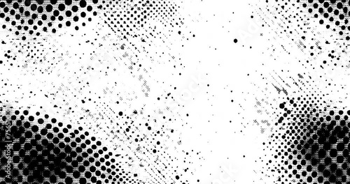 Wallpaper Mural Halftone collage background with grunge dotted texture seamless loop slide show. Photocopy effect. Trendy modern retro background - Tiled White texture photocopy seamless pattern. Torontodigital.ca