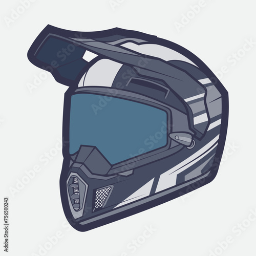 Helmet Motorcycle Cartoon Vector Icon, Cartoon Vector Icon Concept Flat Design. Draw Cartoon Vector Icon Illustration Helmet Motorcycle In Flat Style. Icon Cartoon Vector Helmet Motorcycle Side View