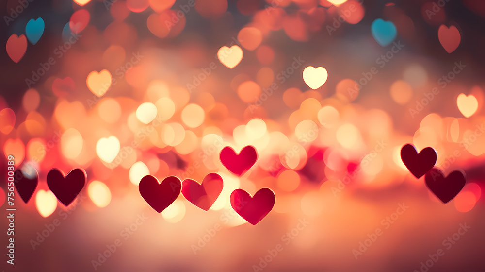 Blurred heart background, vibrant and romantic Blurred heart background, vibrant and romantic