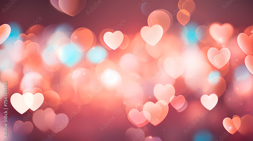 Blurred heart background with bokeh effect Blurred heart background with bokeh effect