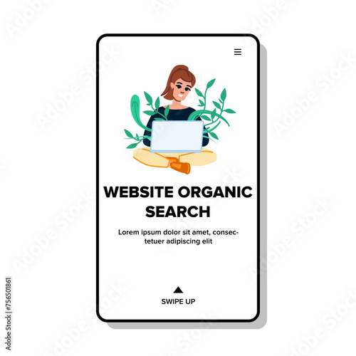 seo website organic search vector. er traffic, backlink flat, marketing higher seo website organic search web flat cartoon illustration