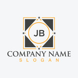 Square shape JB letter logo design vector