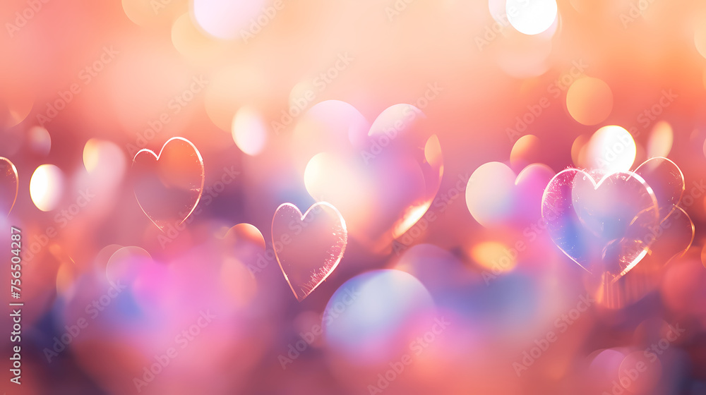 Blurred heart background with bokeh effect Blurred heart background with bokeh effect