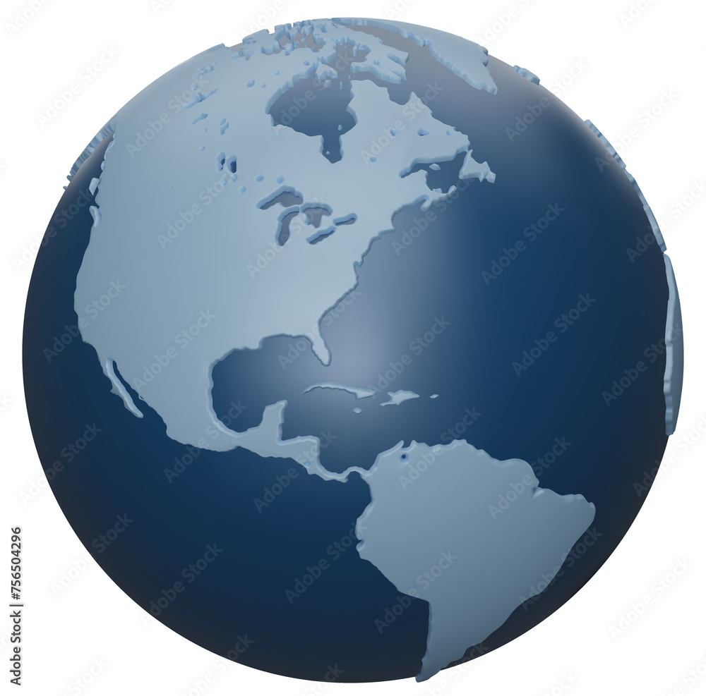 3D Earth Globes with shadow on white background. Blue Modern world map. World planet. Travel around the world, Earth Day, or environment conservation concept. 3D png illustration.