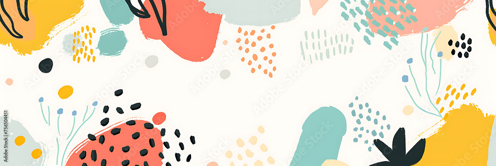 Product featuring colorful brush strokes and flowers on white background
